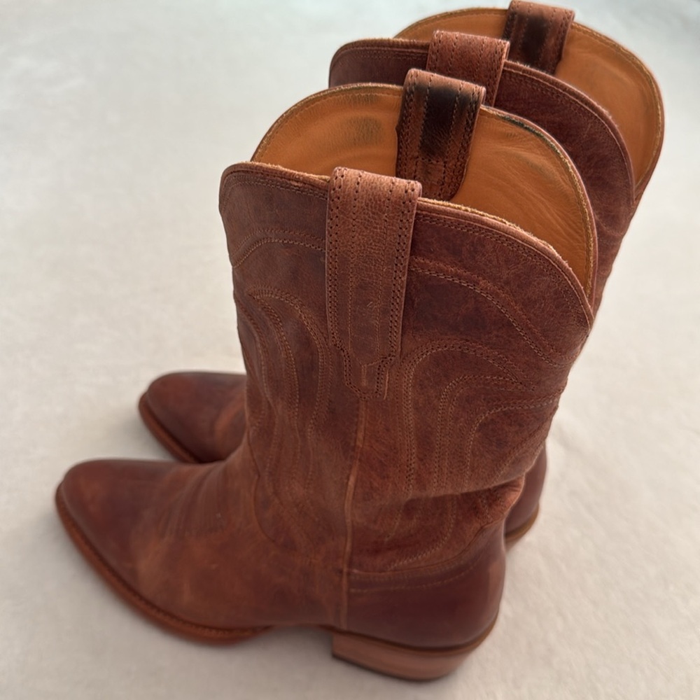 Tecovas Rustic Brown Leather Western Heeled Boots - Picture 12 of 16